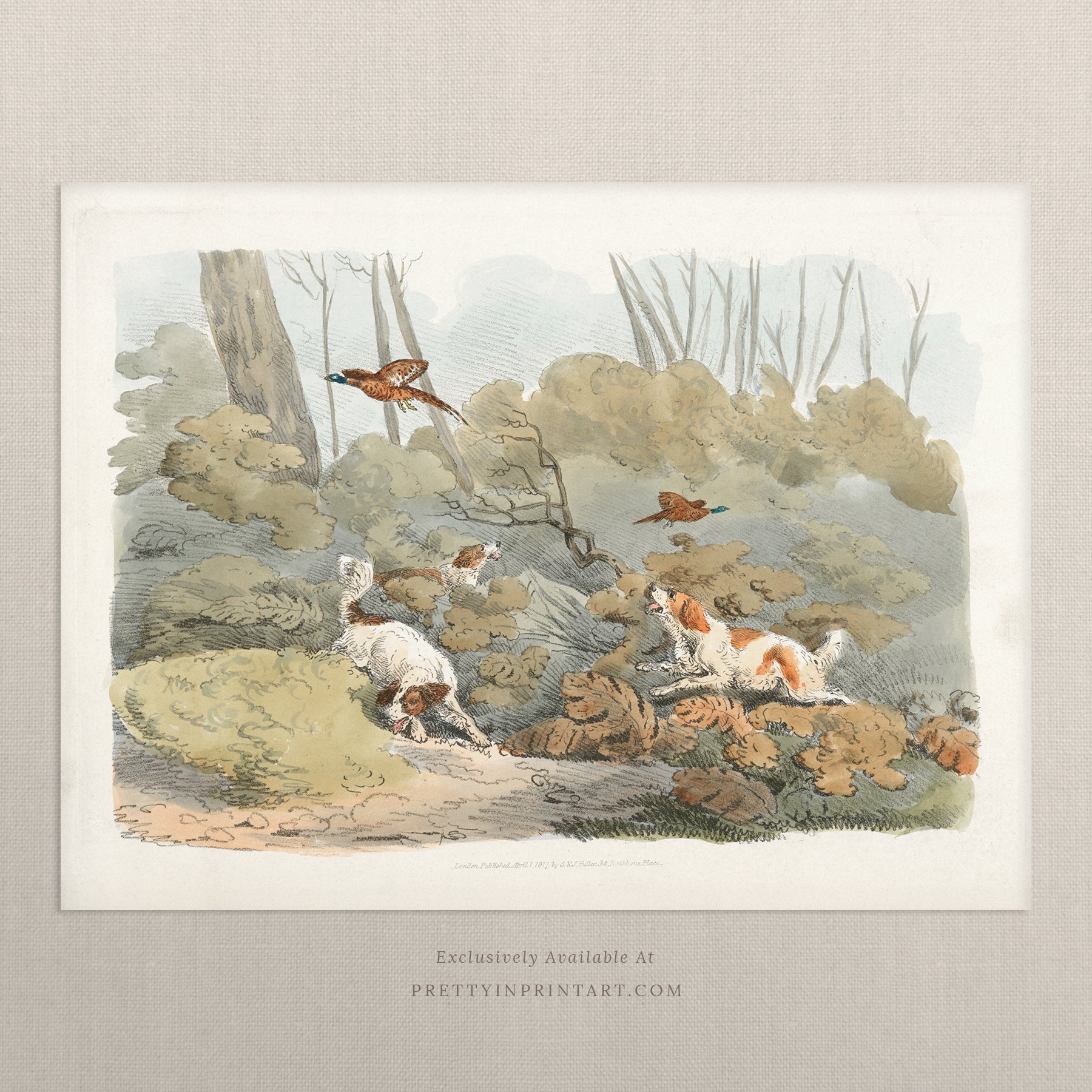 vintage-hunting-dog-wall-art-set-in-gold-frames