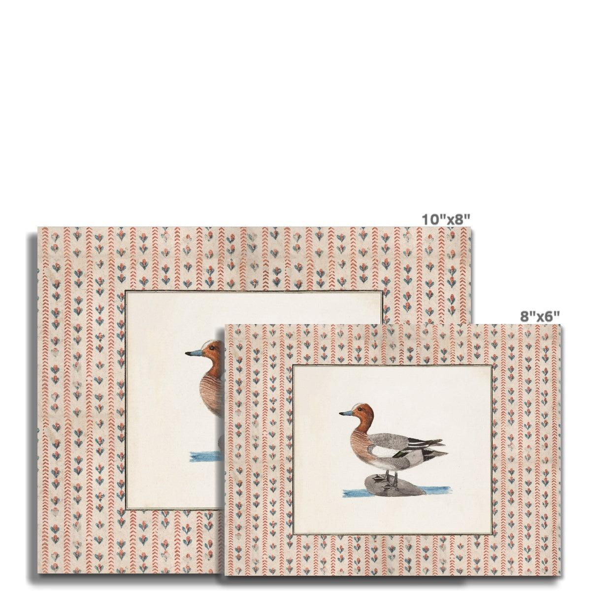 Vintage-style art prints featuring ducks, geese, swans, framed in classic gold or wood frames, perfect for traditional or country-themed vintage nursery, or any room in the home.