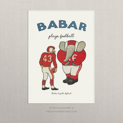 Babar Nursery Art Print - Football 2 | Unframed