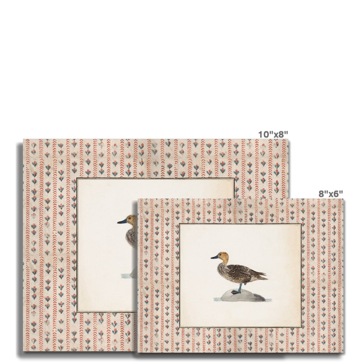 Vintage-style art prints featuring ducks, geese, swans, framed in classic gold or wood frames, perfect for traditional or country-themed vintage nursery, or any room in the home.
