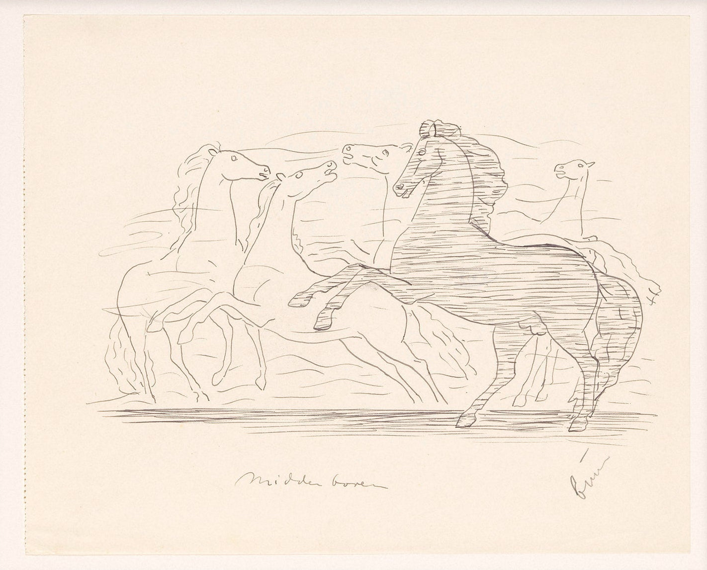 Horse Sketch Art 045 | Unframed