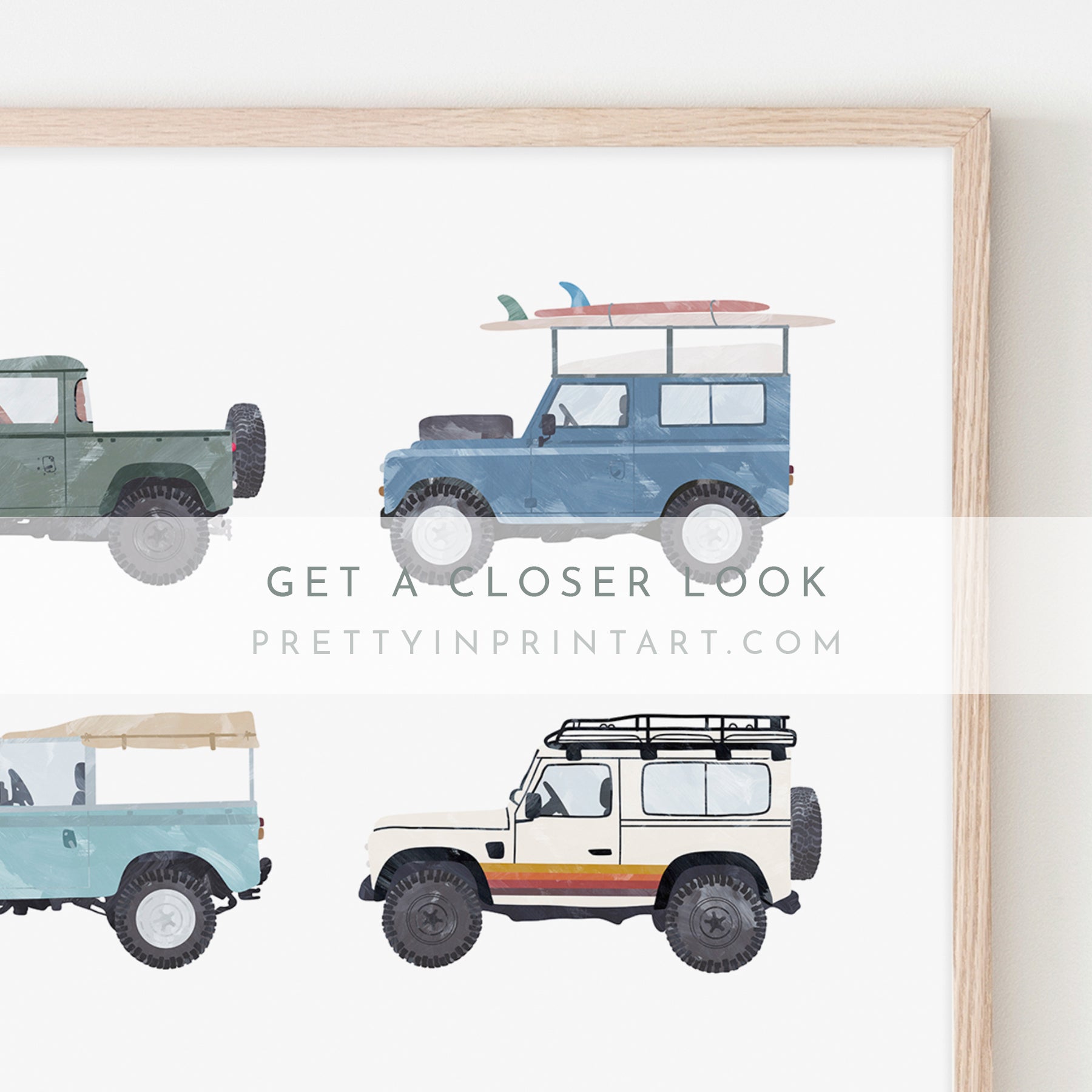4x4 Land Rover - Green Vintage | Framed Print