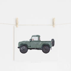 4x4 Land Rover - Green Vintage | Unframed