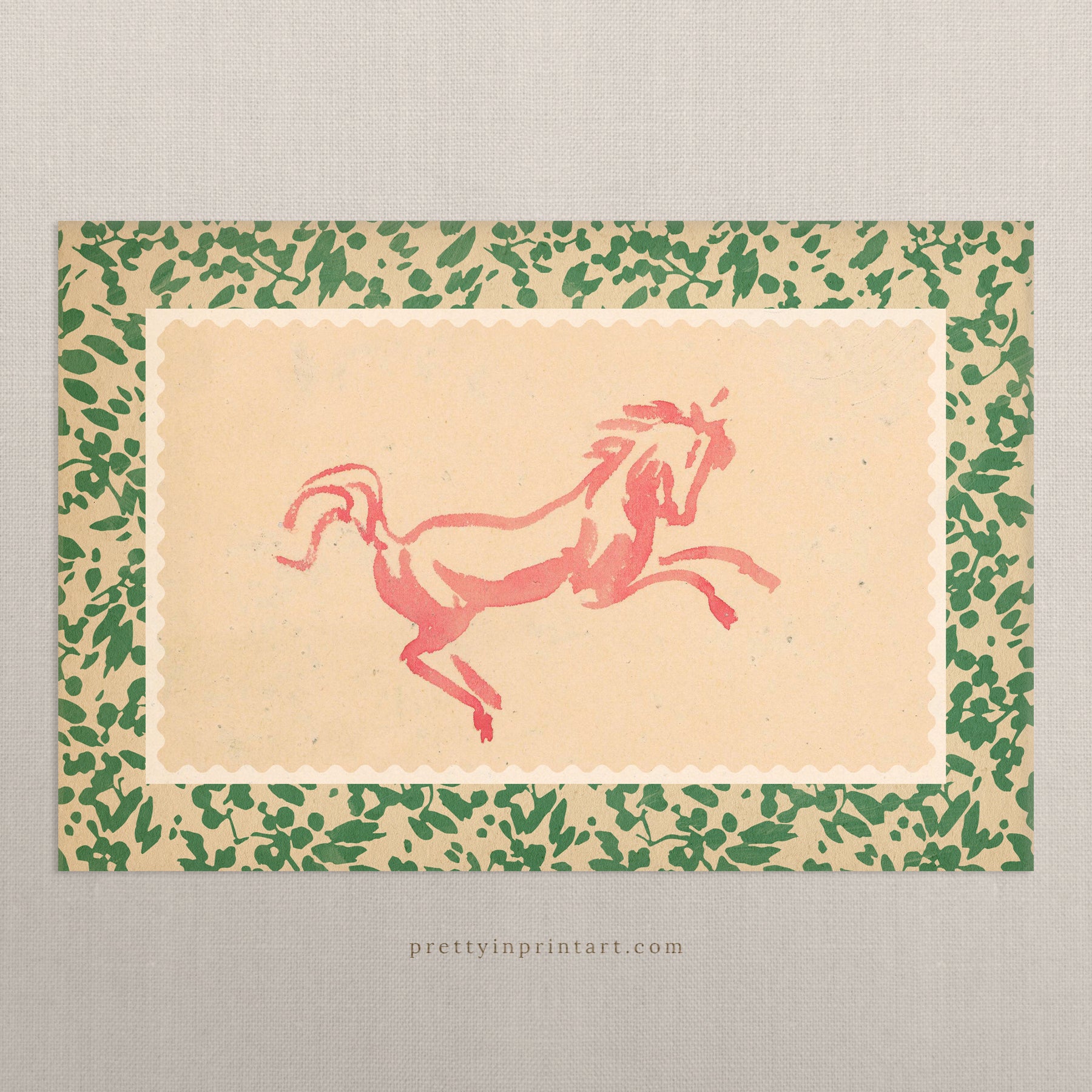 Horse Art, Pink, 00634 |  Unframed
