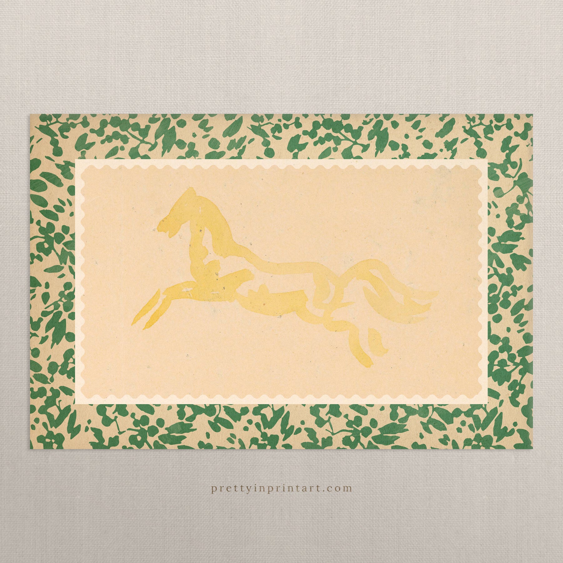 Horse Art, Yellow, 00633 | Unframed