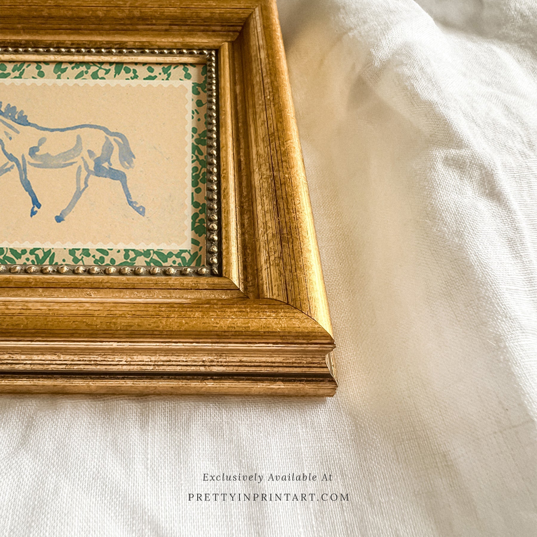 Framed Horse Nursery Art | Gold Frame (GLD-46000)