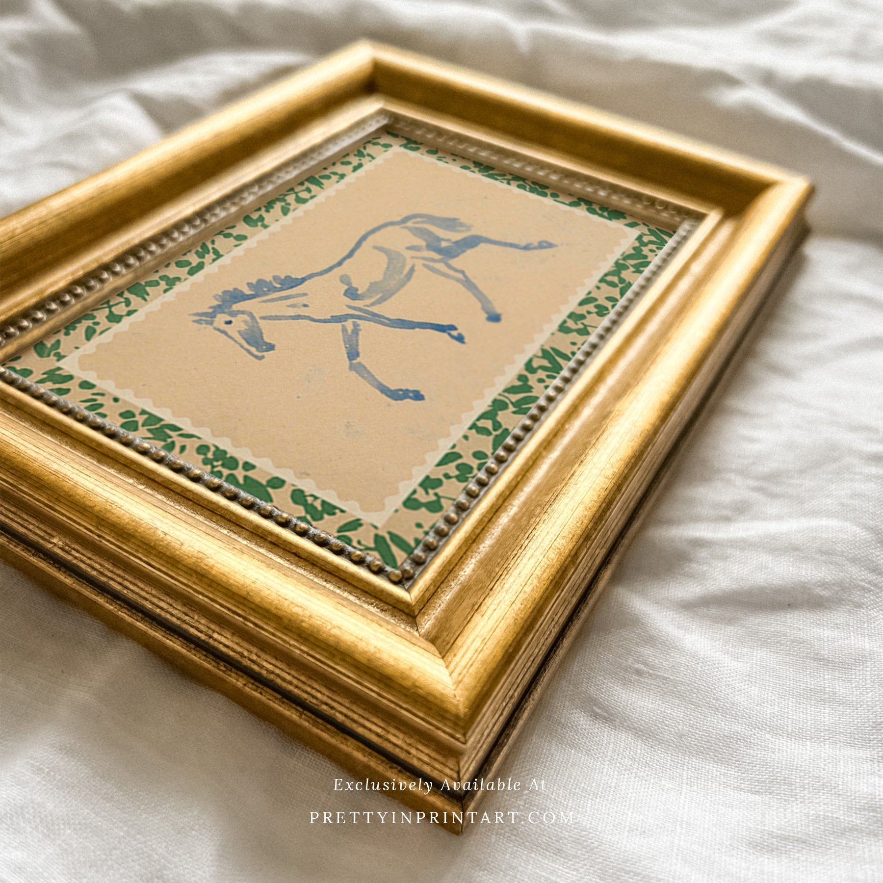 Framed Horse Nursery Art | Gold Frame (GLD-46000)