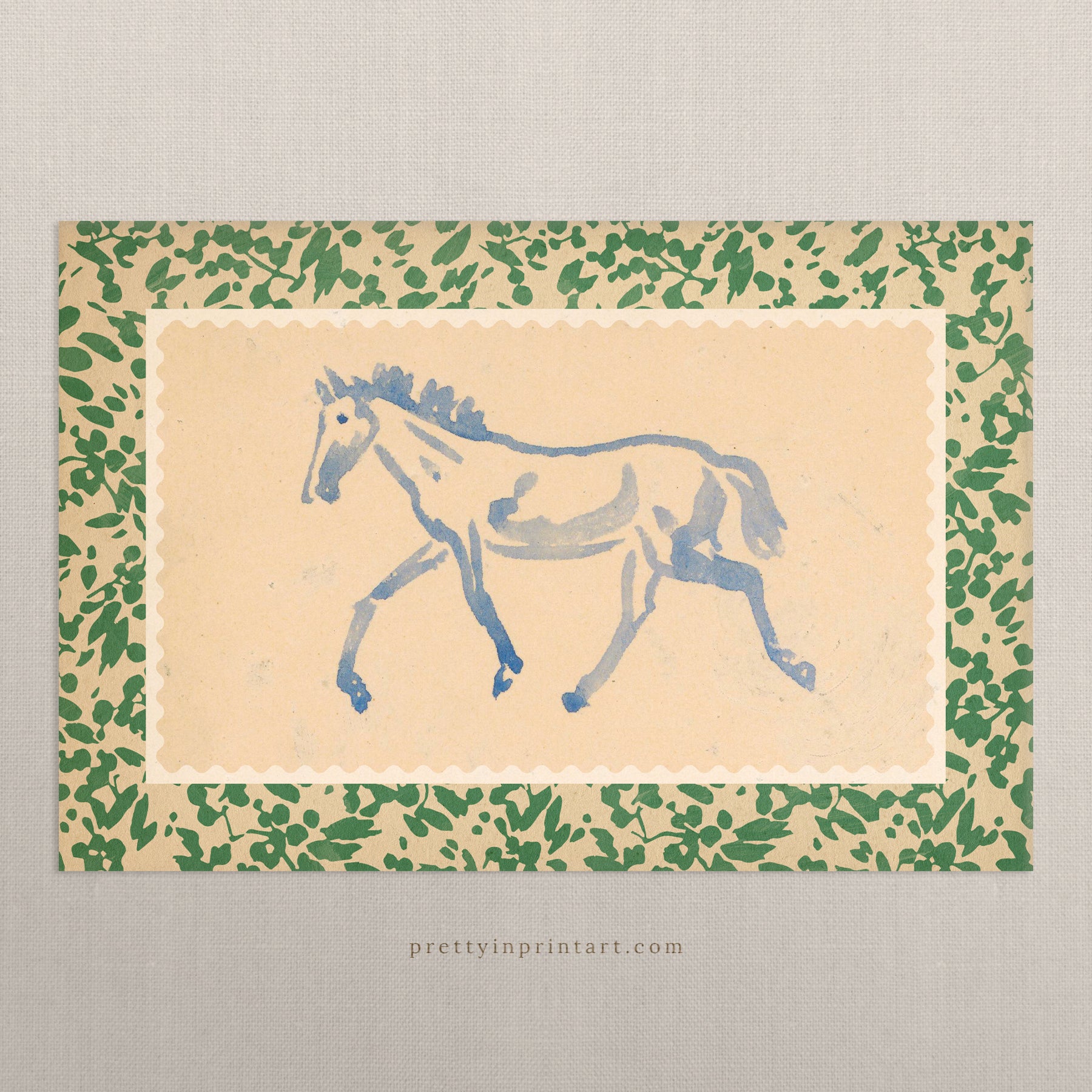 Horse Art, Blue, 00637 | Unframed