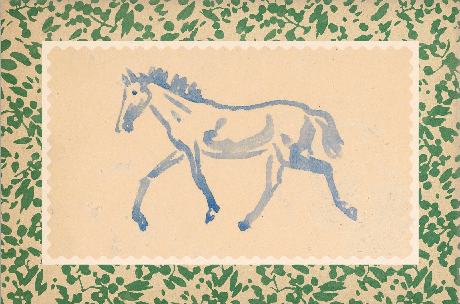 Horse Art, Blue, 00637 | Unframed
