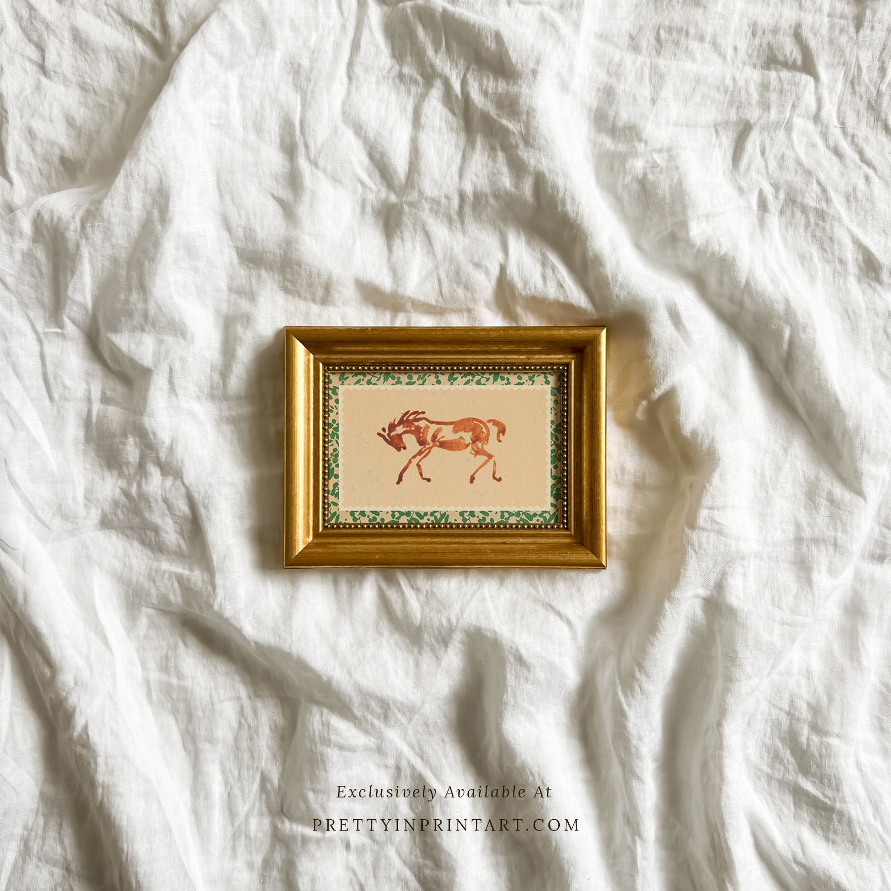 Horse Art (all colours) | Gold Frame