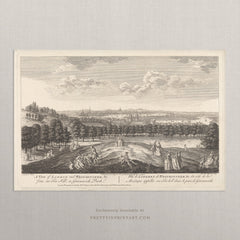 Vintage London Landscape Etching – Greenwich Park, Antique Style Wall Art, Unframed