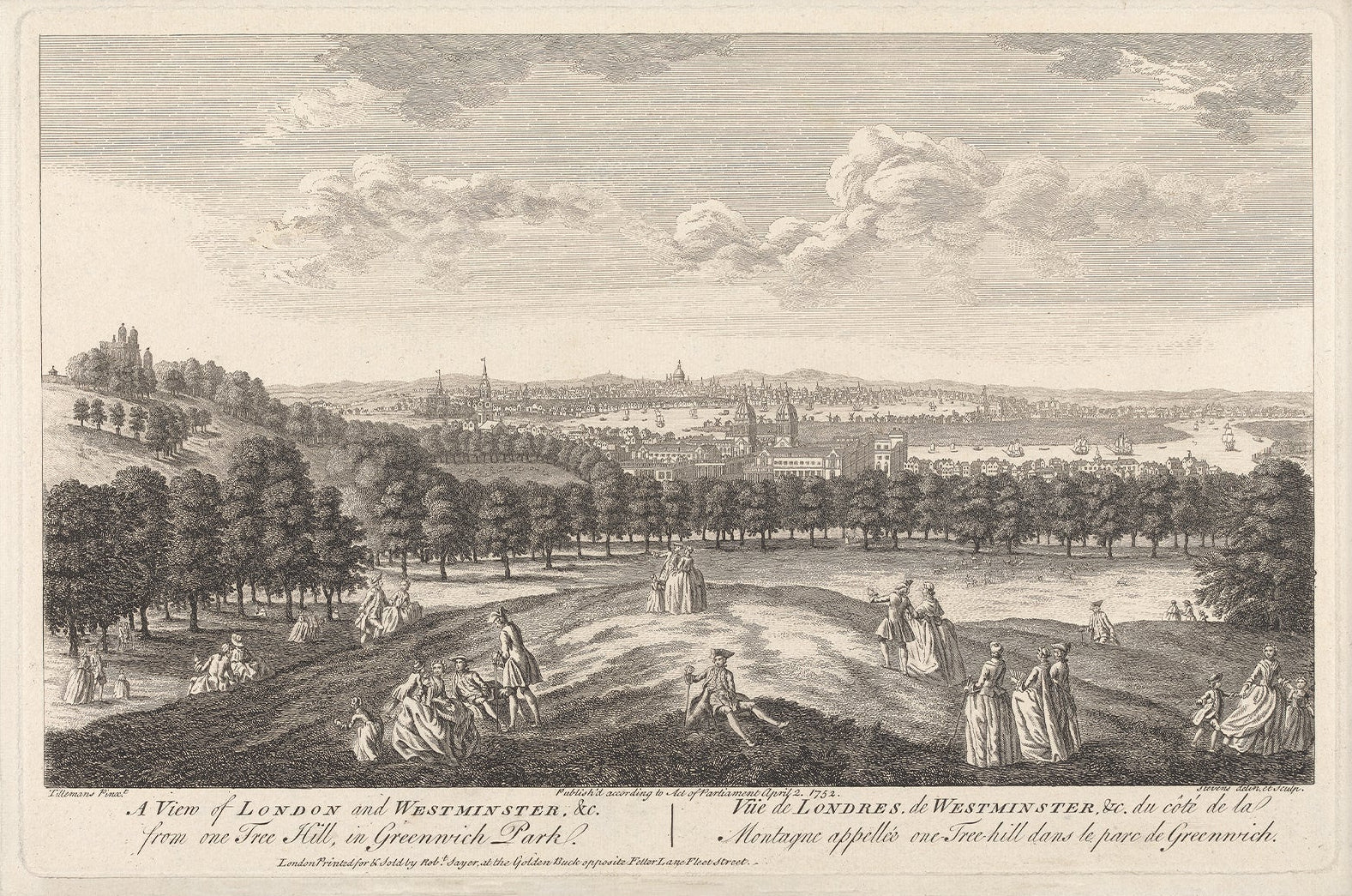 Vintage Landscape Etching | Greenwich Park | Unframed