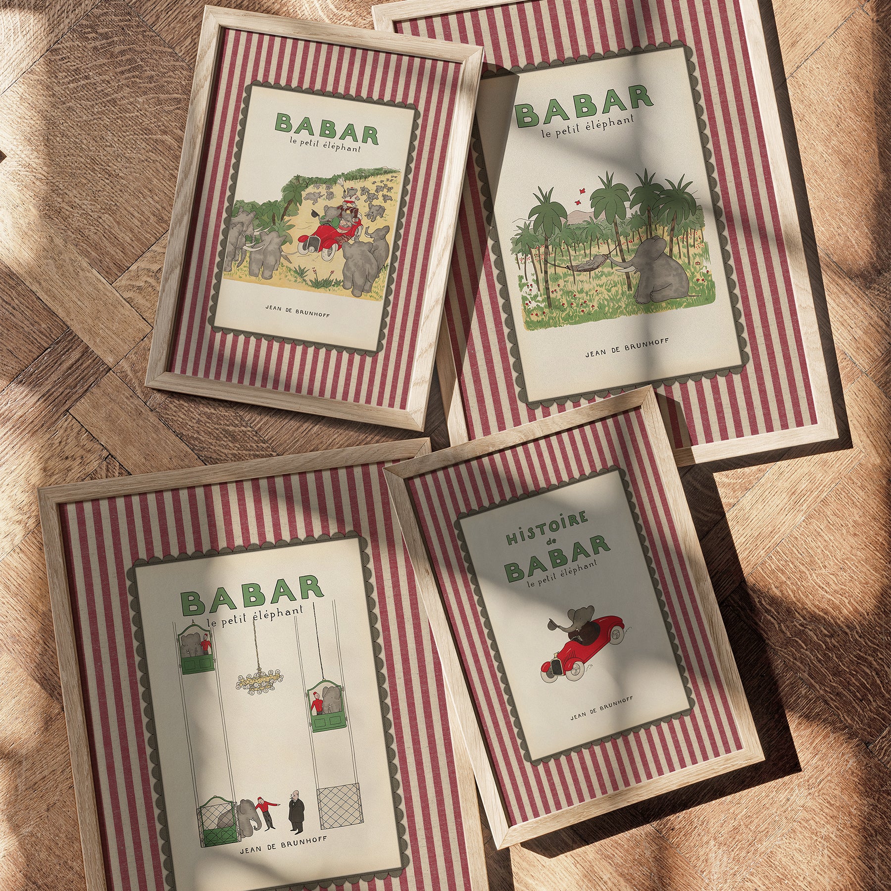 Babar Nursery Art - Babar the Elephant nursery wall art print, Vintage Babar nursery decor for baby’s room, Classic Babar prints for children’s bedrooms