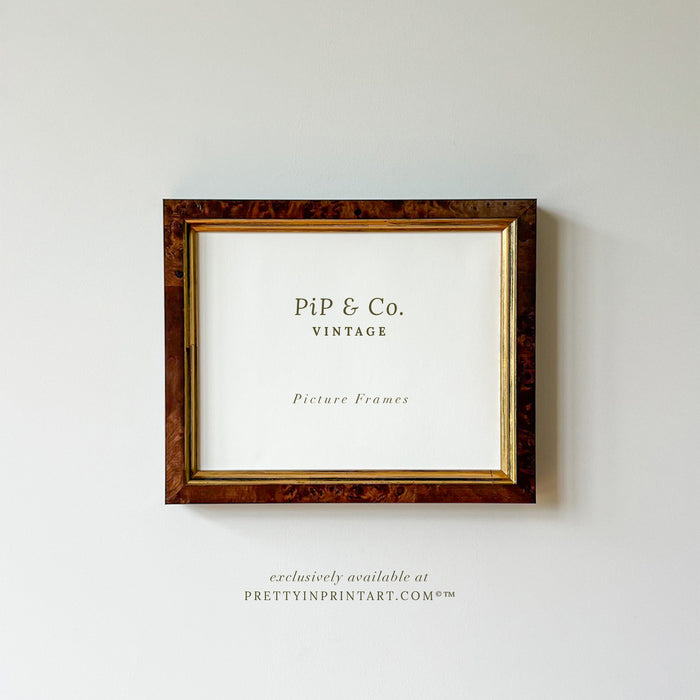 Walnut Veneer & Gold Frame