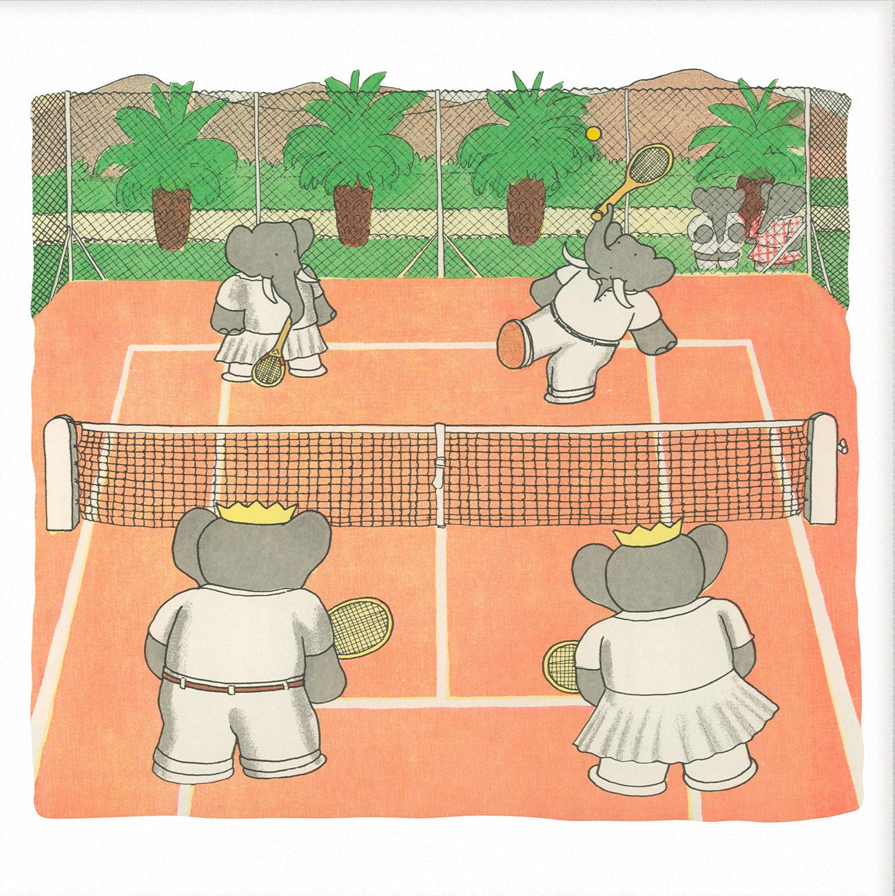 Babar Nursery Art Print | Tennis Square | Unframed