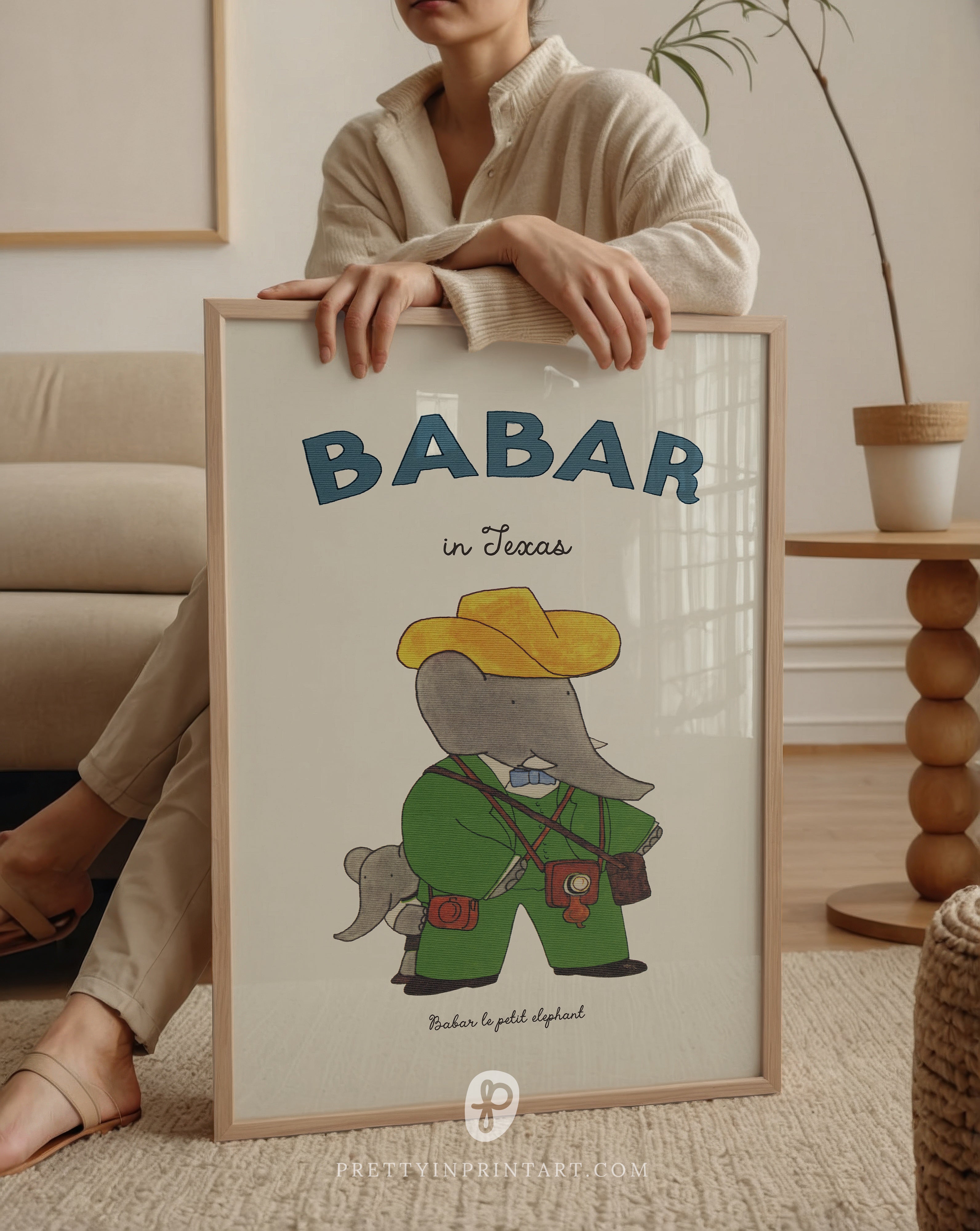 Babar Nursery Art Print - Texas 2 | Unframed
