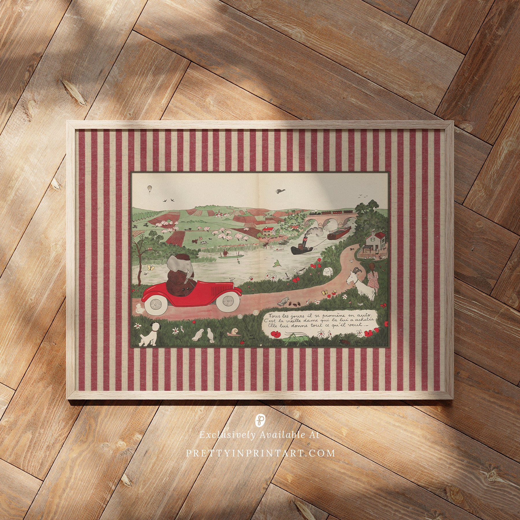Babar Nursery Art - Babar the Elephant nursery wall art print, Vintage Babar nursery decor for baby’s room, Classic Babar prints for children’s bedrooms