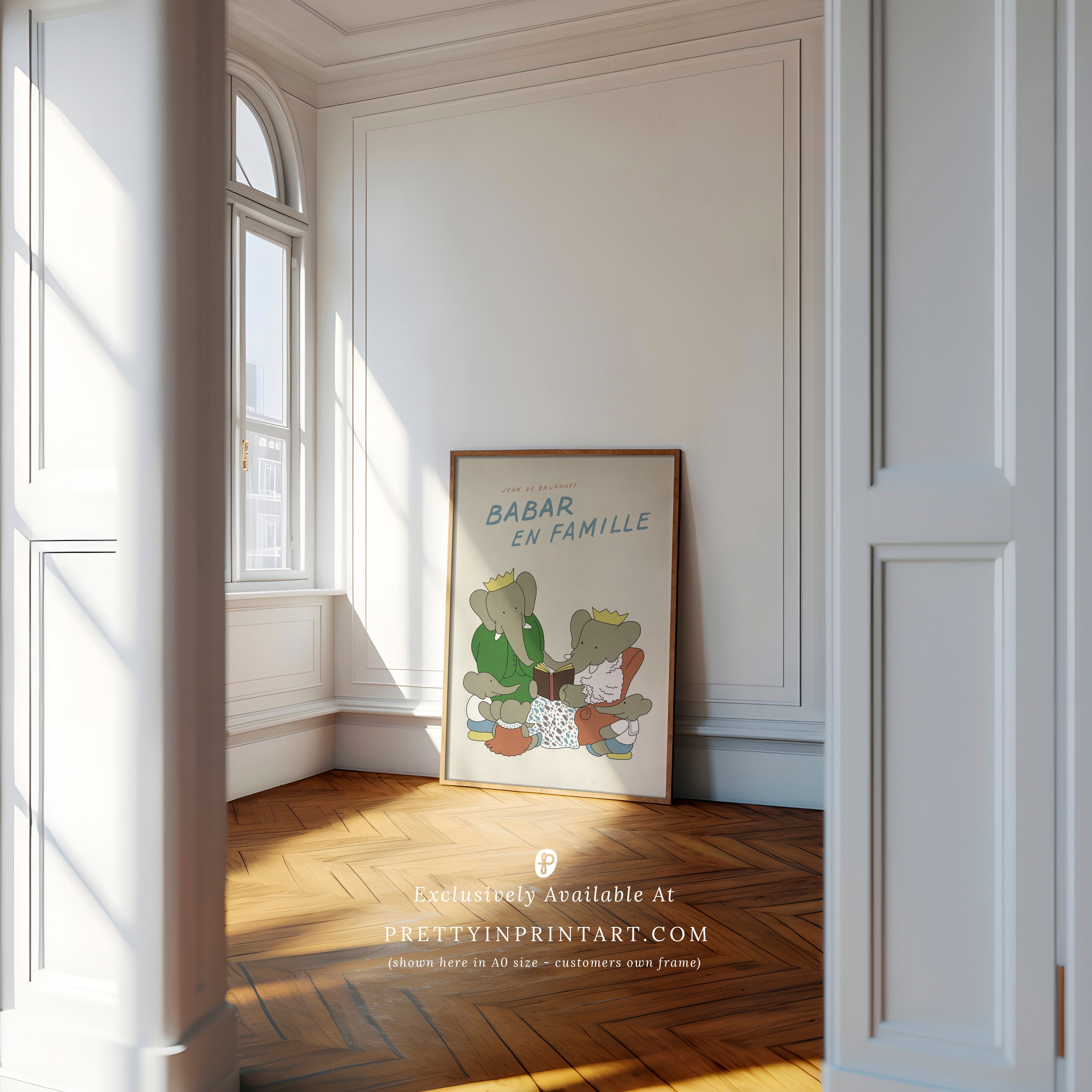 Babar Nursery Art - Babar the Elephant nursery wall art print, Vintage Babar nursery decor for baby’s room, Classic Babar prints for children’s bedrooms