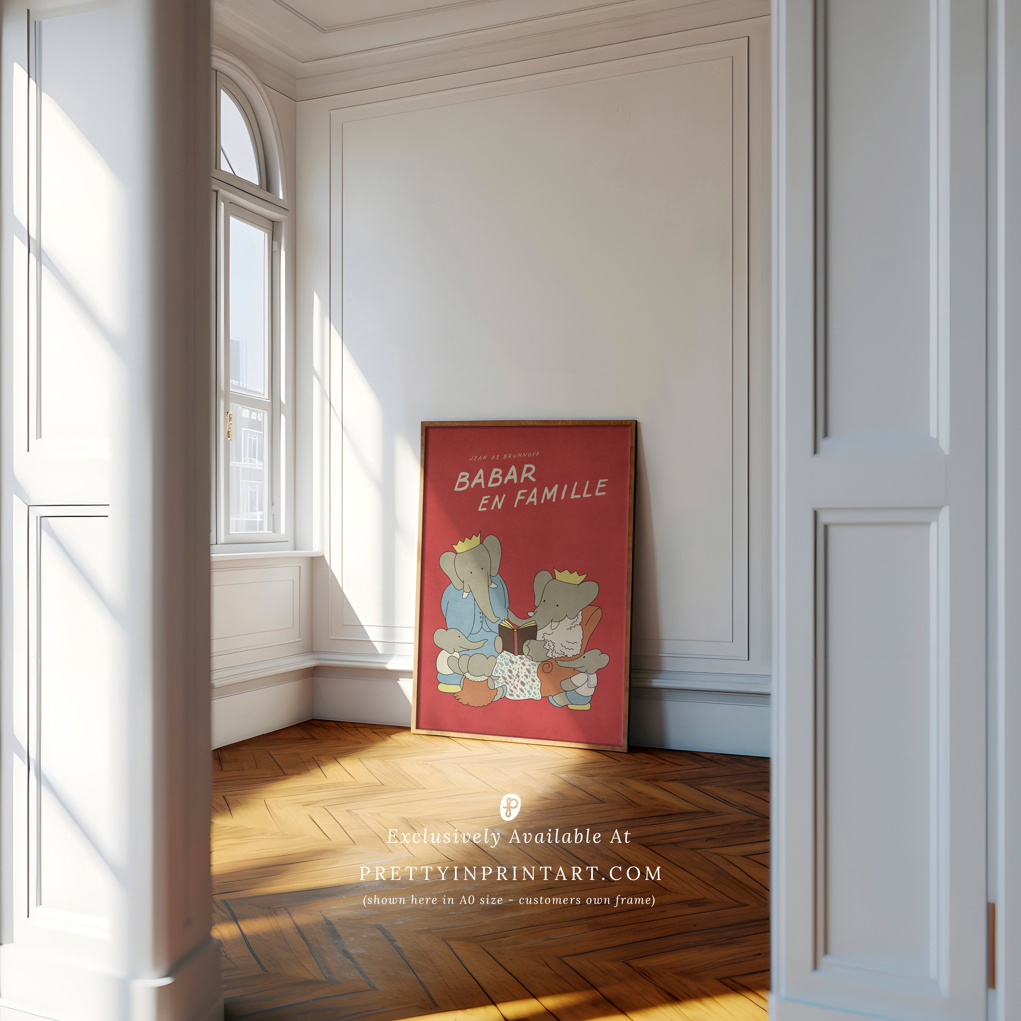 Babar Nursery Art - Babar the Elephant nursery wall art print, Vintage Babar nursery decor for baby’s room, Classic Babar prints for children’s bedrooms