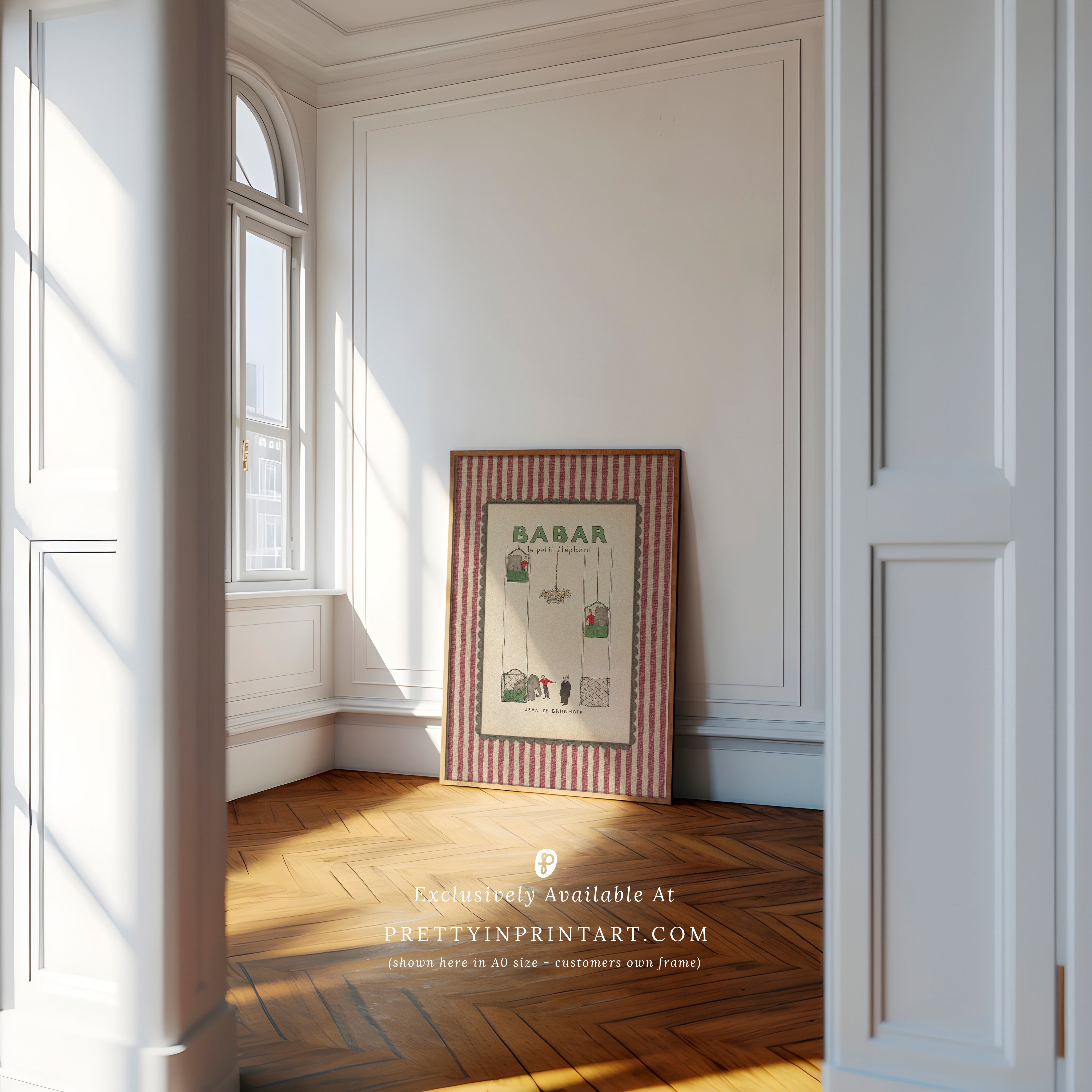 Babar Nursery Art - Babar the Elephant nursery wall art print, Vintage Babar nursery decor for baby’s room, Classic Babar prints for children’s bedrooms