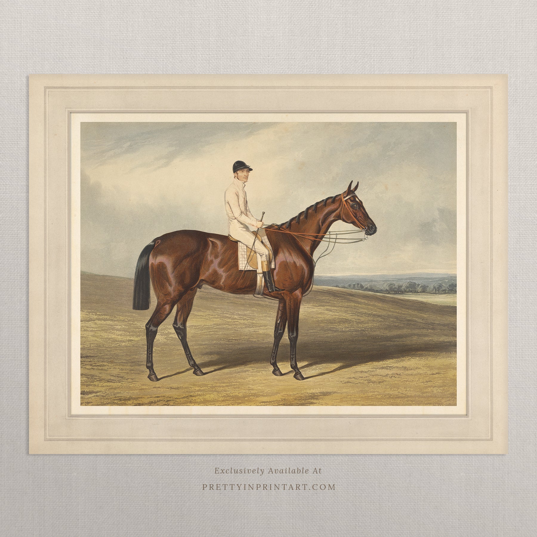 vintage-race-horse-art-print-unframed-antique-equestrian-wall-art-traditional-sporting-horse-racing-illustration-country-house-decor-giclee-print