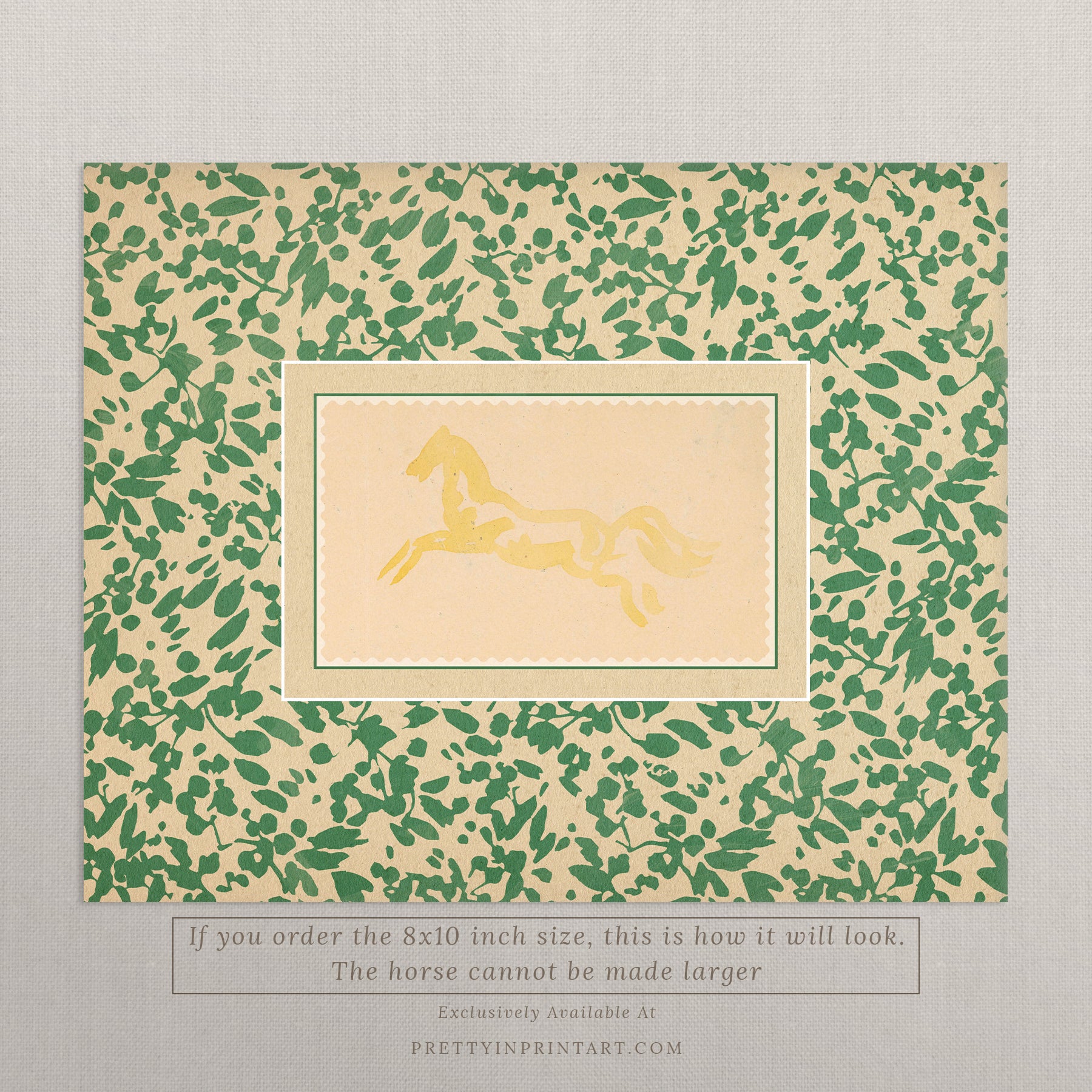 Horse Art, Yellow, 00633 | Unframed