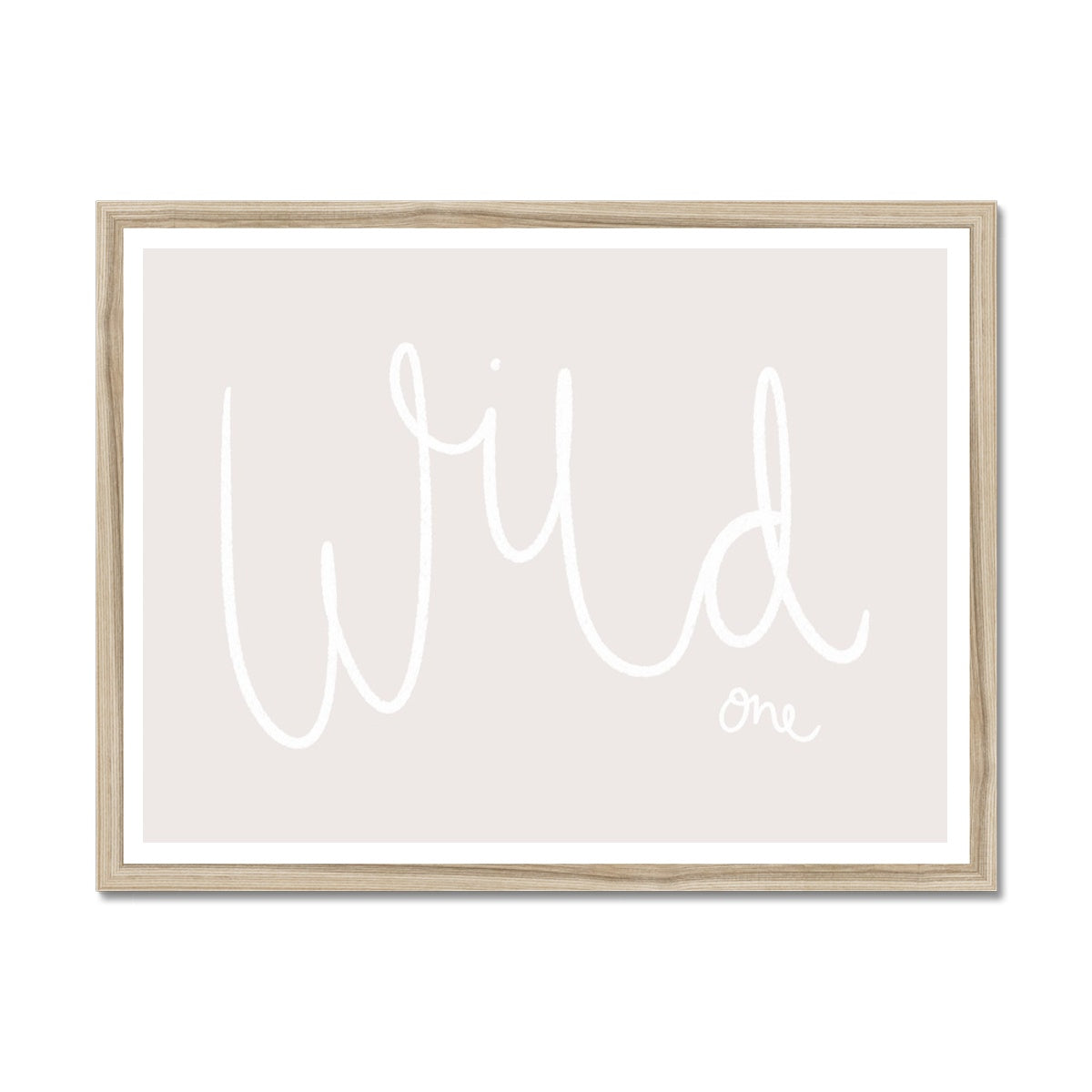 Wild One - Beige / White Landscape | Framed Print