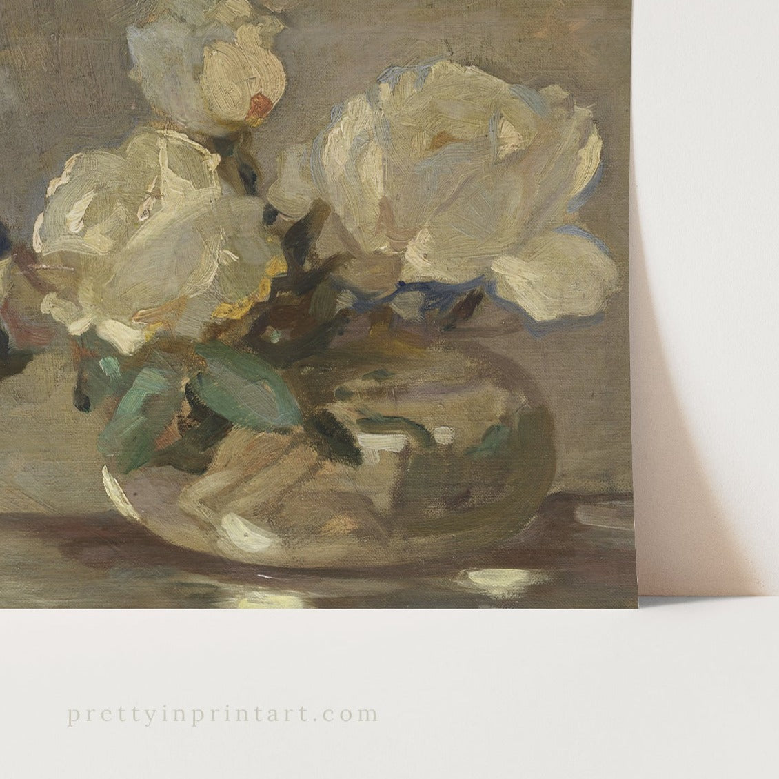 White Flowers in Vase, 00846 |  Unframed
