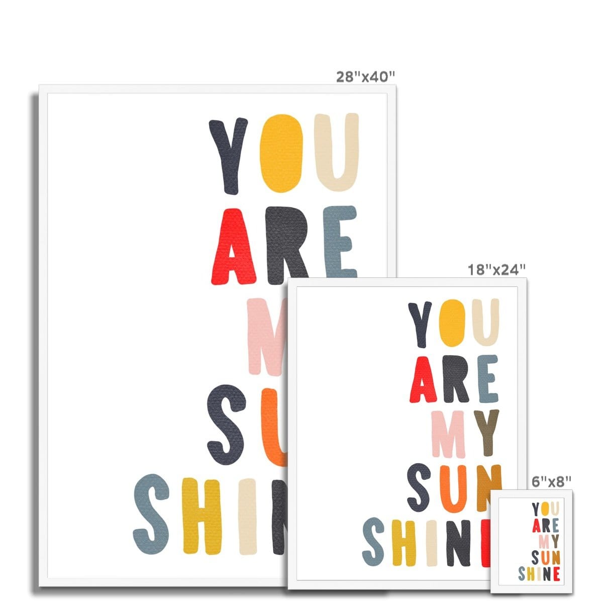You Are My Sunshine - Muted Rainbow | Framed Print