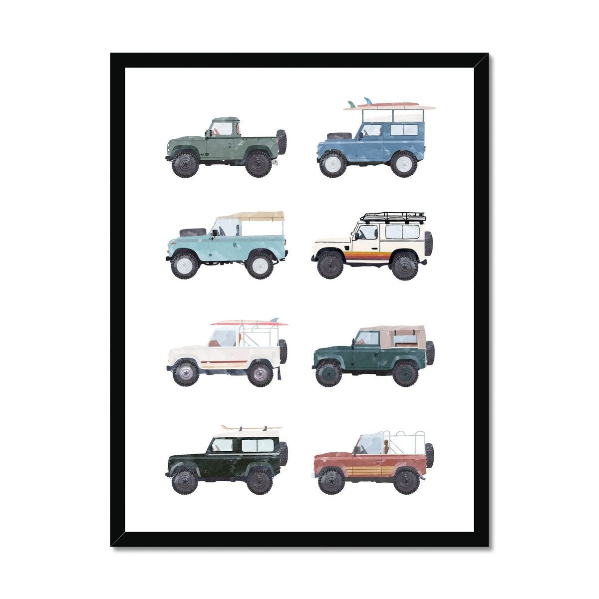 4x4 Defender Chart | Framed Print