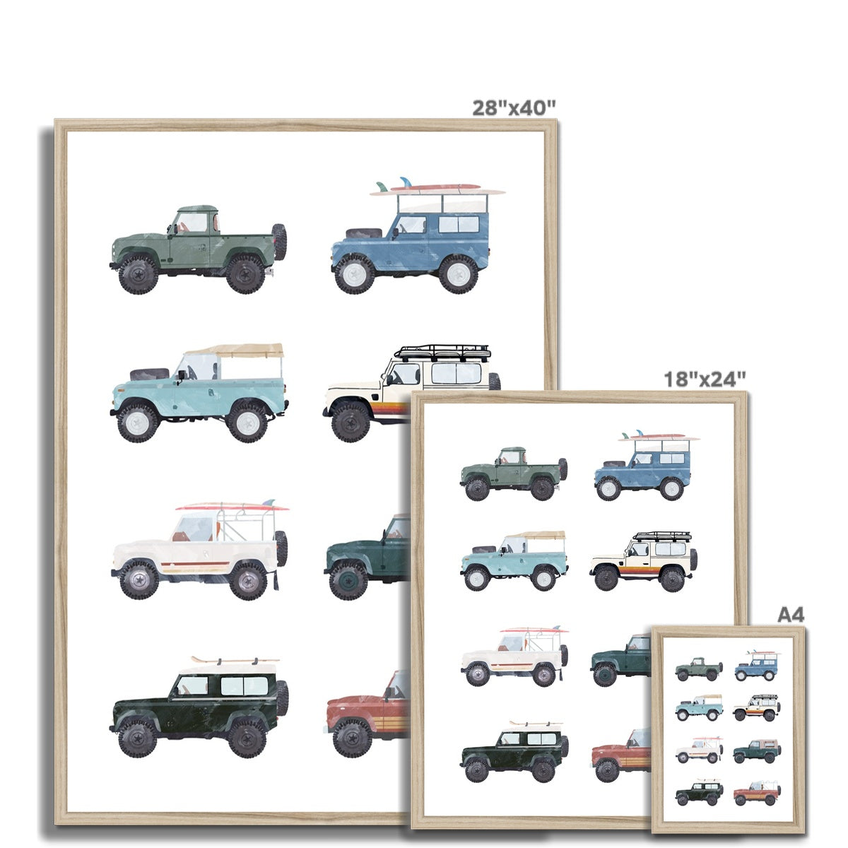 4x4 Defender Chart | Framed Print