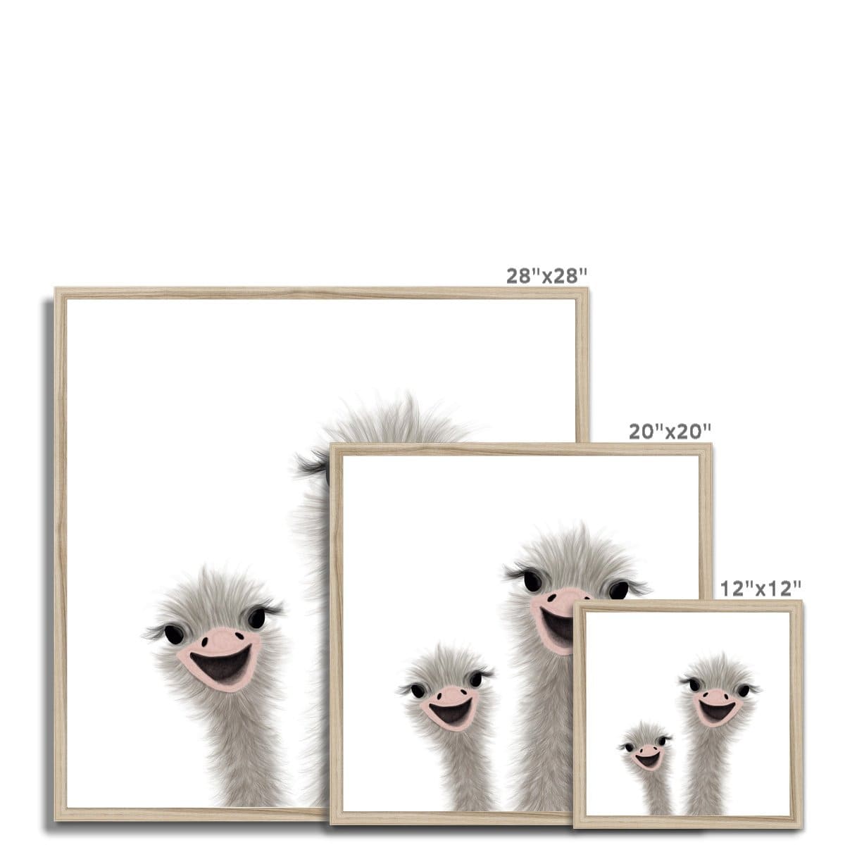 Ostrich - Funny Animal Art (landscape) | Framed Print