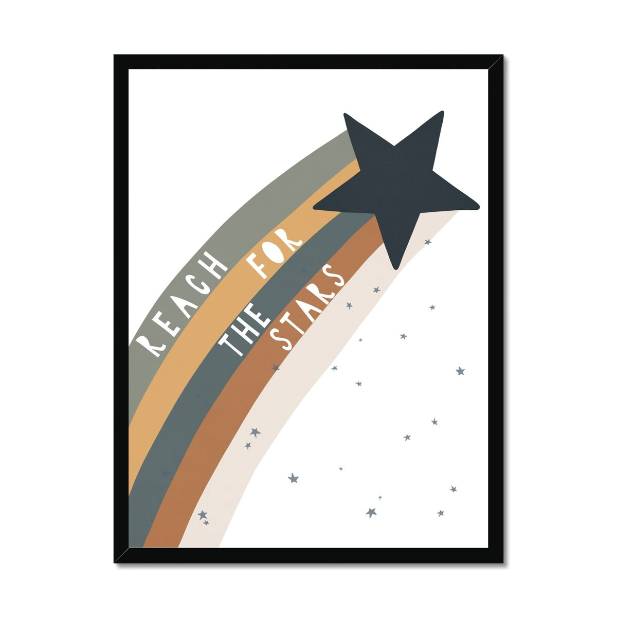 Reach for the Stars Quote - Navy | Framed Print