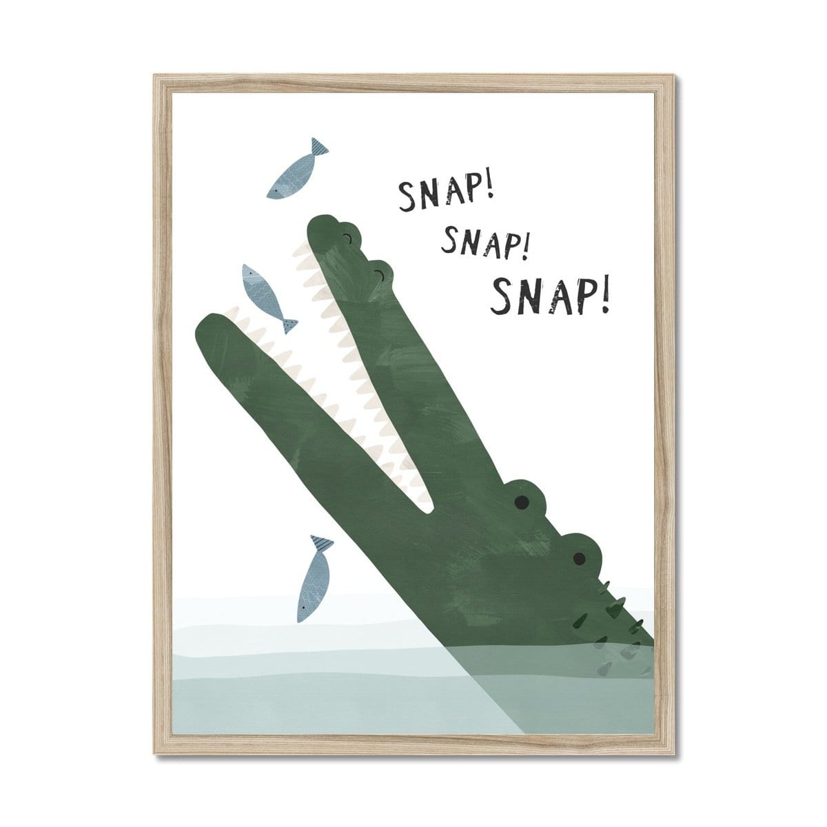 Crocodile & Fish | Framed Print