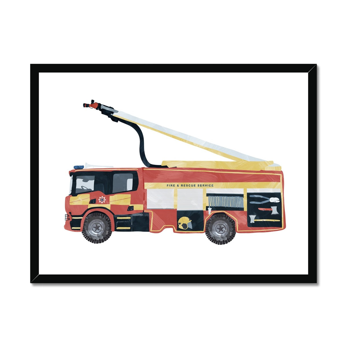 Fire Engine, Kids Art | Framed Print