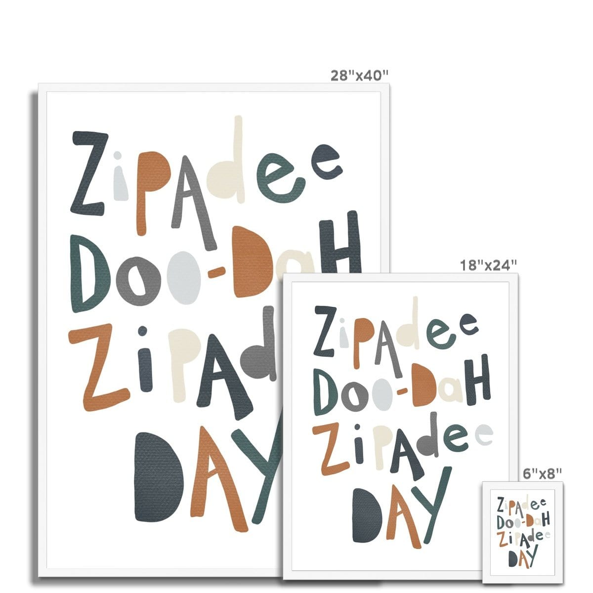 Zipadee Doo Dah - Navy | Framed Print