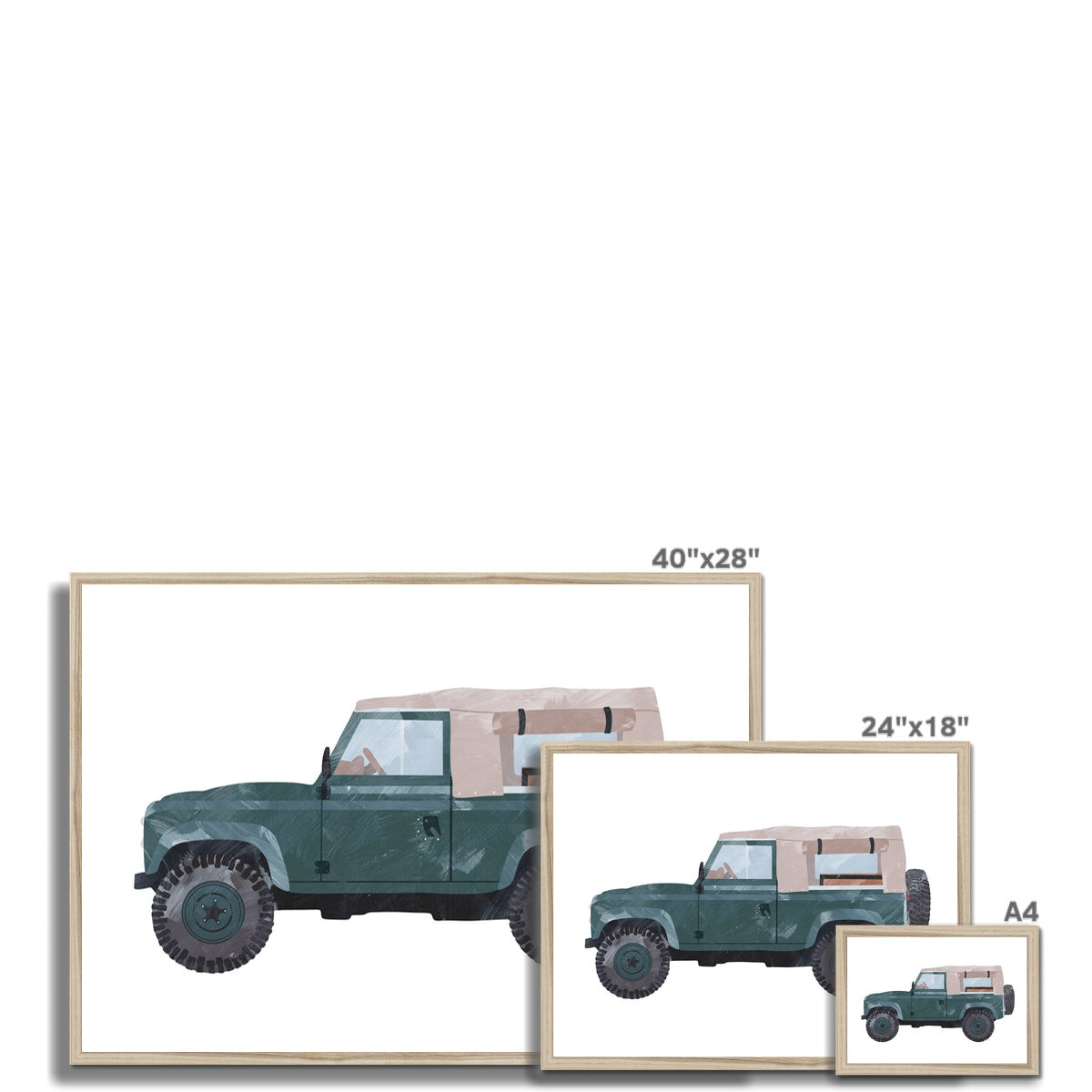 4x4 Land Rover - Green Defender | Framed Print