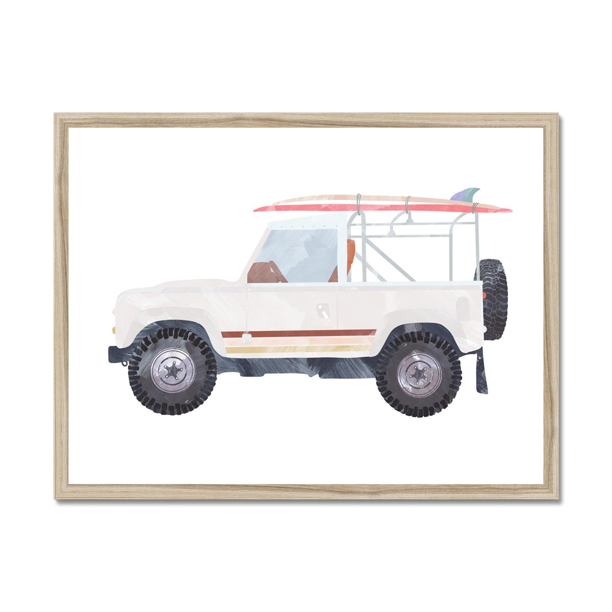 4x4 Land Rover - White Beach | Framed Print