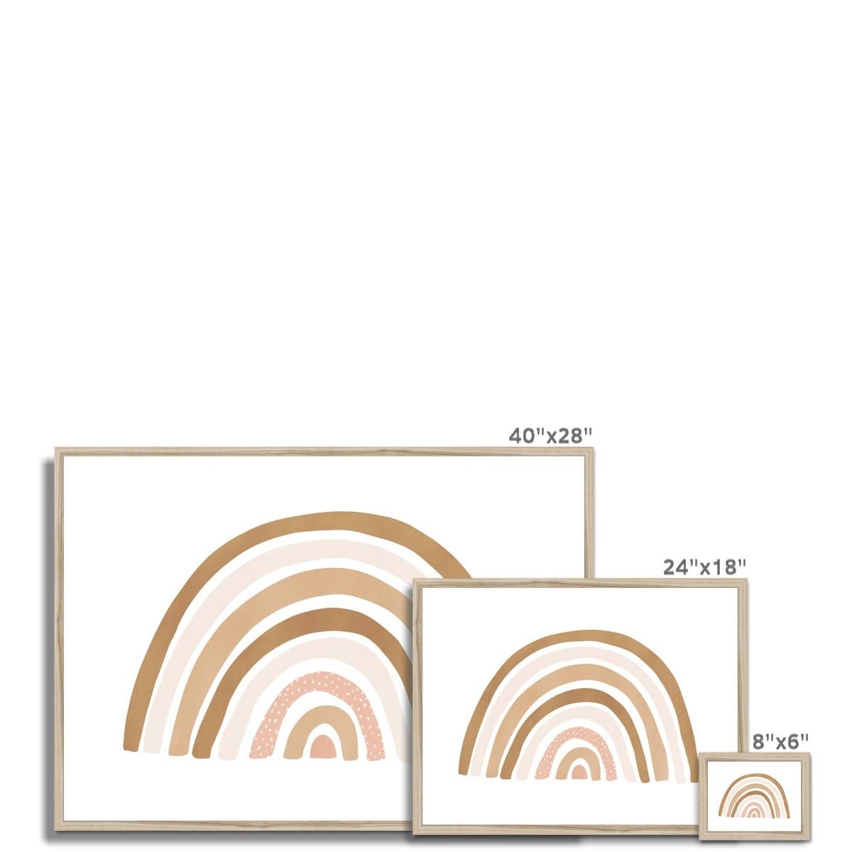 Scandi Rainbow - Burnt Umber | Framed Print