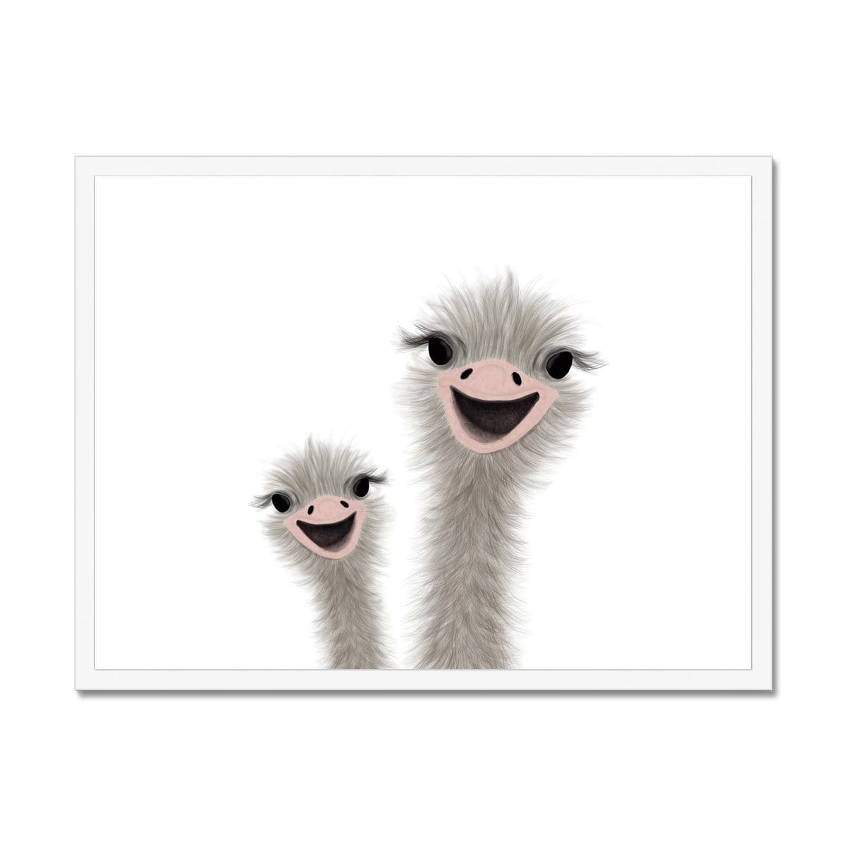 Ostrich - Funny Animal Art (landscape) | Framed Print