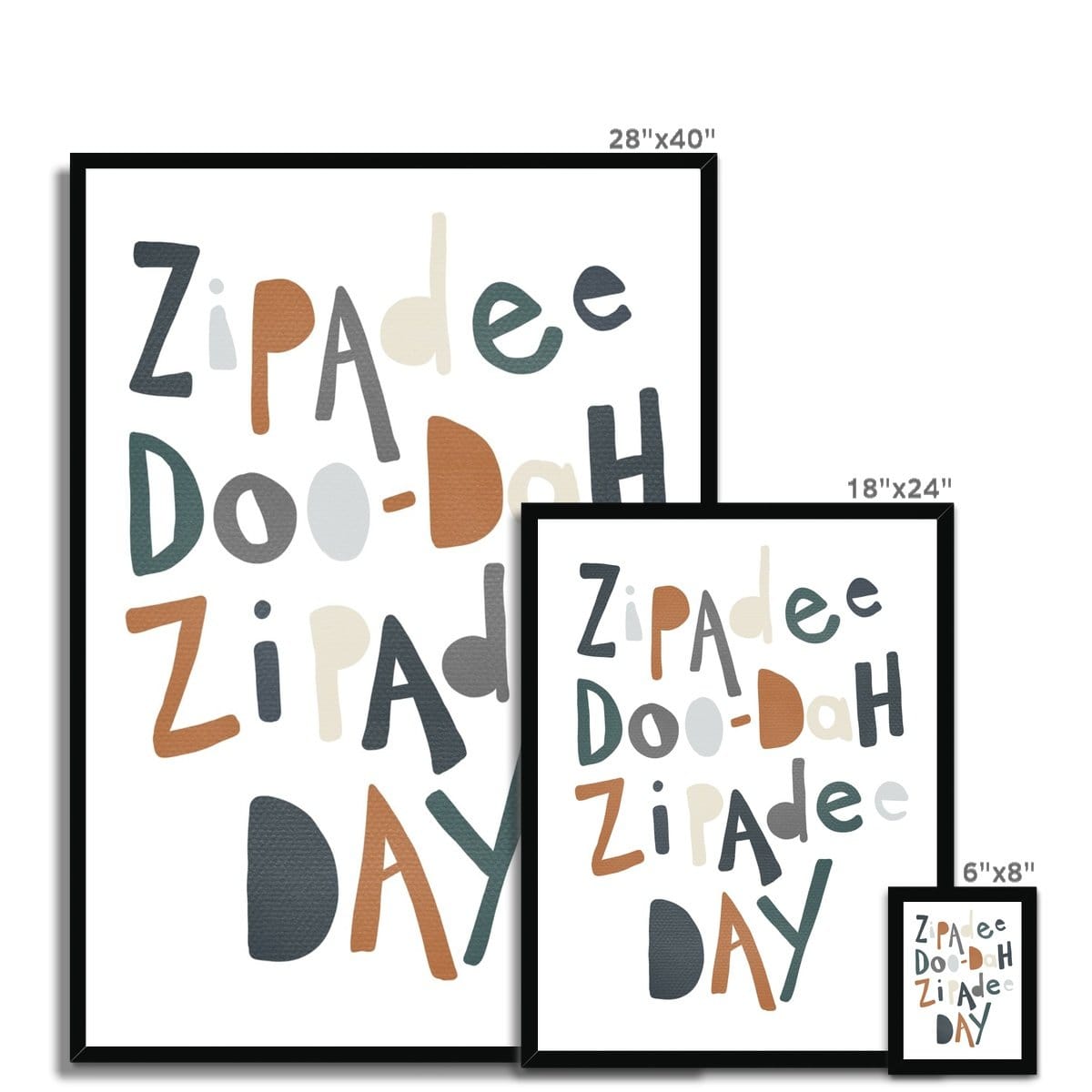 Zipadee Doo Dah - Navy | Framed Print