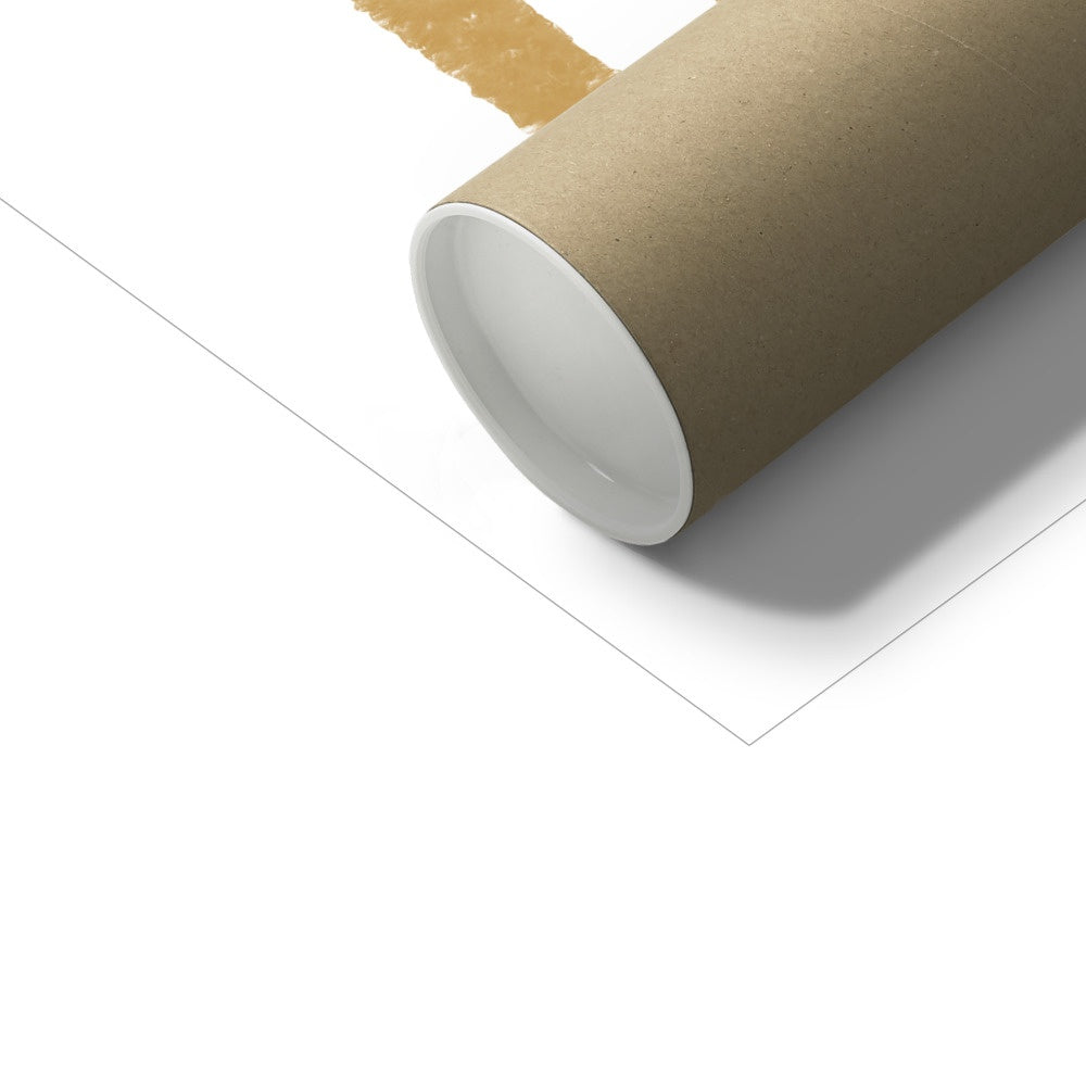 Dinosaur Print - Ochre Stripes | Unframed