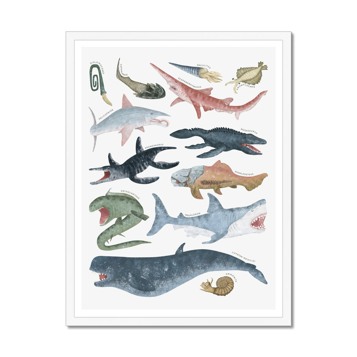 Prehistoric Ocean Chart | Framed Print