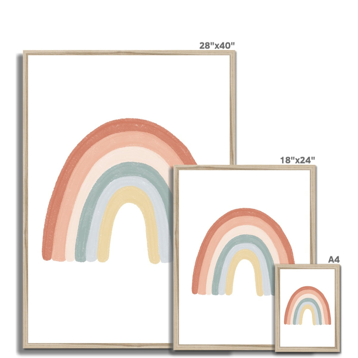 Rainbow Wall Art - Subtle - No Drops | Framed Print