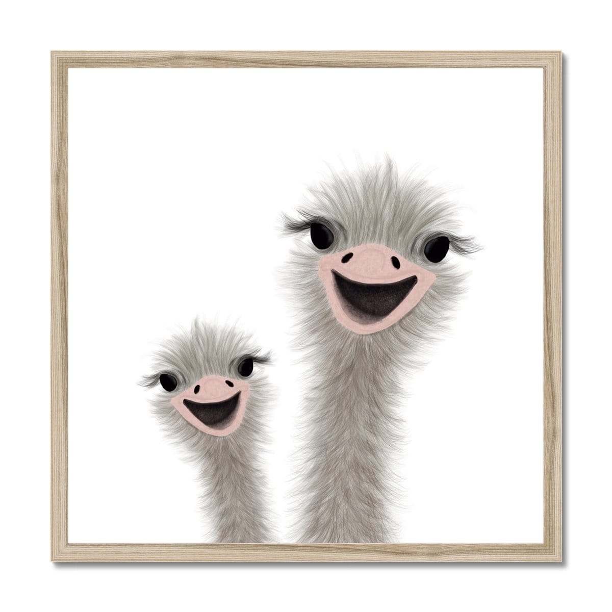 Ostrich - Funny Animal Art (landscape) | Framed Print