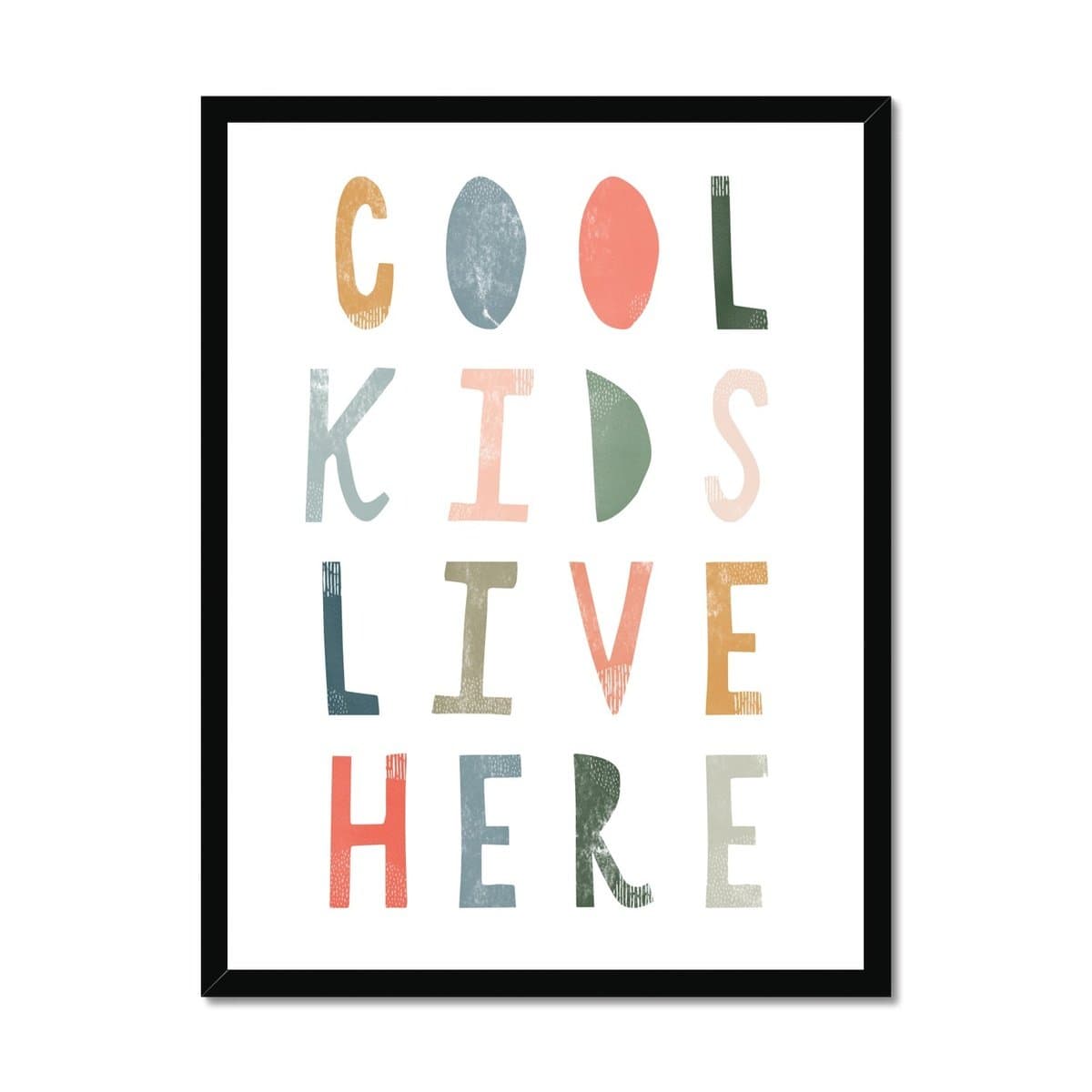 Cool Kids Live Here - Space Colours | Framed Print