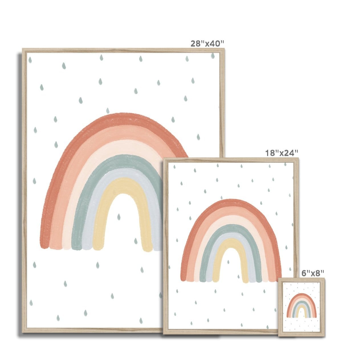 Rainbow Wall Art - Subtle Colours | Framed Print