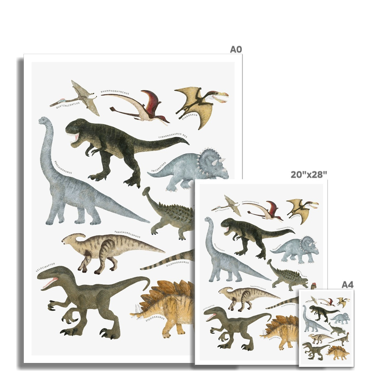 Dinosaur Educational Chart | Unframed