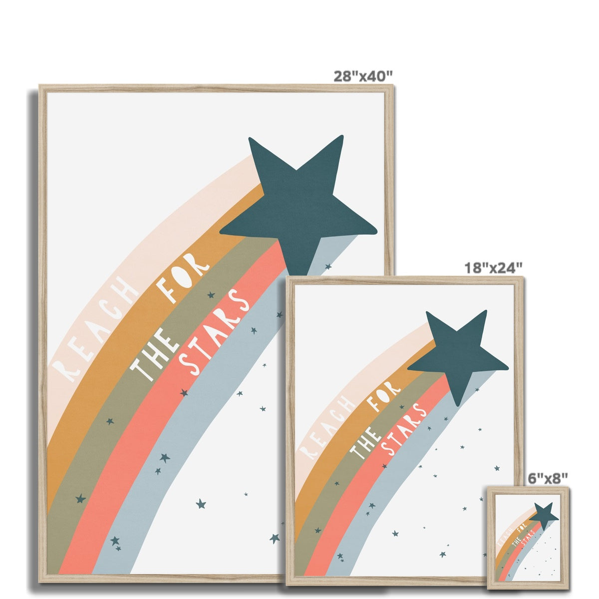 Reach for the Stars Quote - Space | Framed Print