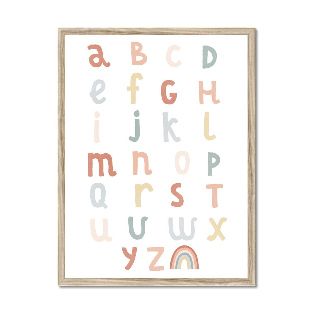 Alphabet Chart - Subtle Rainbow | Framed Print